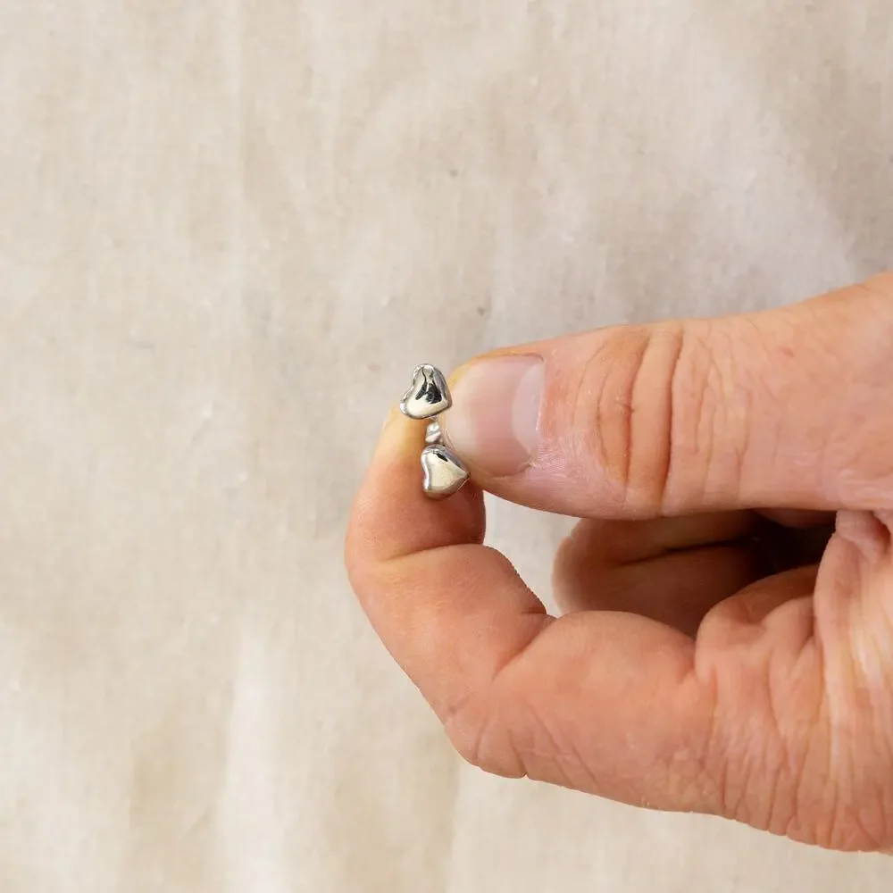 Y2k 2000s vintage Silver Heart Stud Earrings